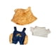 thumbnail image 3 of Ropa de muñeca Hugo felpa camiseta con tirantes y sombrero 17 cm/6,69 pulgadas, 3 of 9
