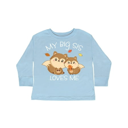 

Inktastic My Big Sis Loves Me with Cute Squirrels in Autumn Gift Toddler Boy or Toddler Girl Long Sleeve T-Shirt