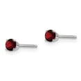 thumbnail image 2 of 14k White Gold 3mm Garnet Stud Earrings, 2 of 3