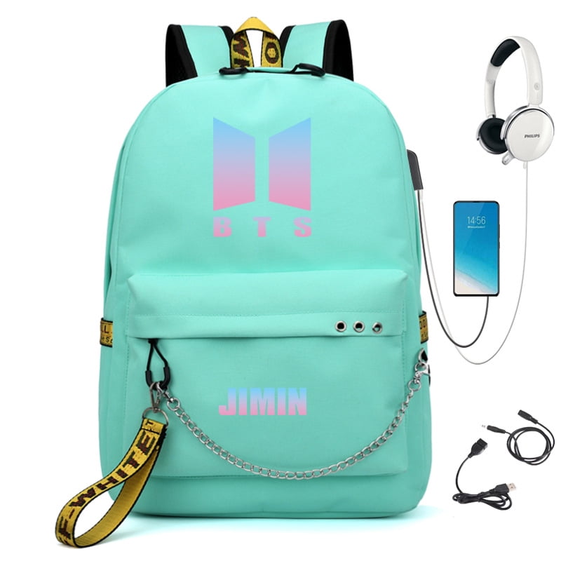 BTS backpack cute USB charging school bag Green JIMIN - Walmart.ca