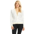 thumbnail image 1 of Veste Bomber à Paillettes à Rayures à Manches Longues avec Fermeture Éclair Frontale pour Femmes, 1 of 5