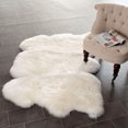 thumbnail image 1 of Safavieh Sheep Skin Collection SHS121A Handmade Rustic Glam Genuine Pelt 3.4-inch Extra Thick Area Rug, 3' x 5', White, 1 of 2