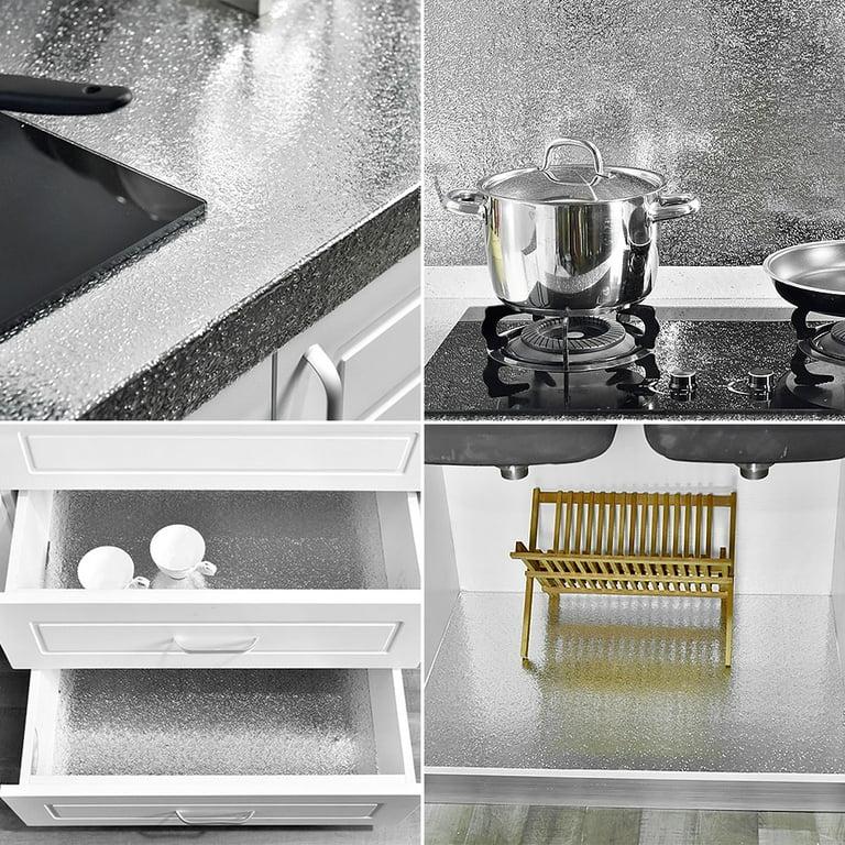 Kitchen 2M x 40cm Oil Proof Aluminum Foil Sticker Waterproof DIY Kitchen Wall Sticker Home Furniture Decorate Sticker