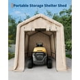 thumbnail image 7 of Studyset 7x10FT Outdoor Portable Storage Shed with 2 Roll-Up Doors & Vents,240G Heavy-Duty Shelter Waterproof PE Tarp,UV-Resistant Storage Sheds for Motorcycle,Bike,Firewood,Garden Tools, 7 of 7