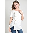 thumbnail image 5 of Blusa asimetrica con botones Roman Fashion /Tallas Extras, 5124 (Blanco) blanco M, 5 of 5