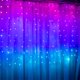 thumbnail image 2 of Cortina de luces LED de 300 LED, color rosa, morado y azul, con degradado, para Navidad, con luces de arcoíris, para decoración de habitación de niñas, 3 x 3 m, 2 of 4