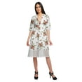 thumbnail image 1 of Moomaya Robe à Manches Courtes pour Femmes Robe de Soirée en Coton Imprimé Tenue Décontractée, 1 of 4