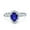 Blue Sapphire CZ, variant on Pear Teardrop Art Deco Ring Round Black Tone Paraiba Tourmaline CZ 925 Sterling Silver Size 5