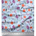 thumbnail image 1 of Soimoi Blue Cotton Duck Fabric Leaves & Berries Fruits Print Sewing Fabric Yard 56 Inch Wide, 1 of 3