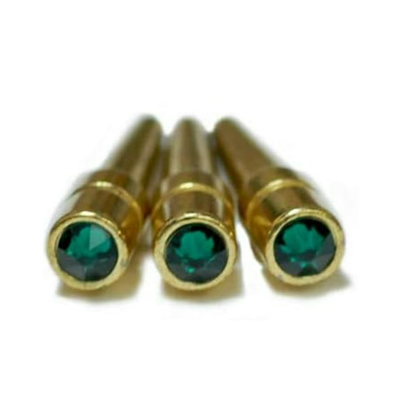 WE Games Brass Cribbage Pegs - Swarovski Crystals - Set of 3 - Emerald Green