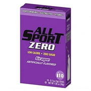 All Sport ZERO Sticks, Low Calorie, ZERO Sugar, Electrolyte Sports Drink Mix, Vending Pack (Grape, Pack of 10 (Vending Pack))