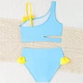 thumbnail image 6 of Gibobby Toddler Girl Swimsuit Girls Swimsuit Swimwear 2 Piece Set Floral Print Bathing Suit Summer Bikini Set For Swimming Lesson(4-5 Years,Sky Blue), 6 of 6