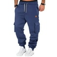 thumbnail image 2 of Men's Cargo Sweatpants with Multi Pockets Drawstring Waist Baggy Jogger Lined Casual Pants for Outdoor Hiking Work, 2 of 5