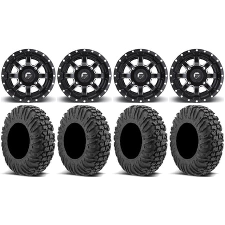 Fuel Maverick Black 15 Wheels 32 MotoVator Tires Kawasaki Mule Pro FXT