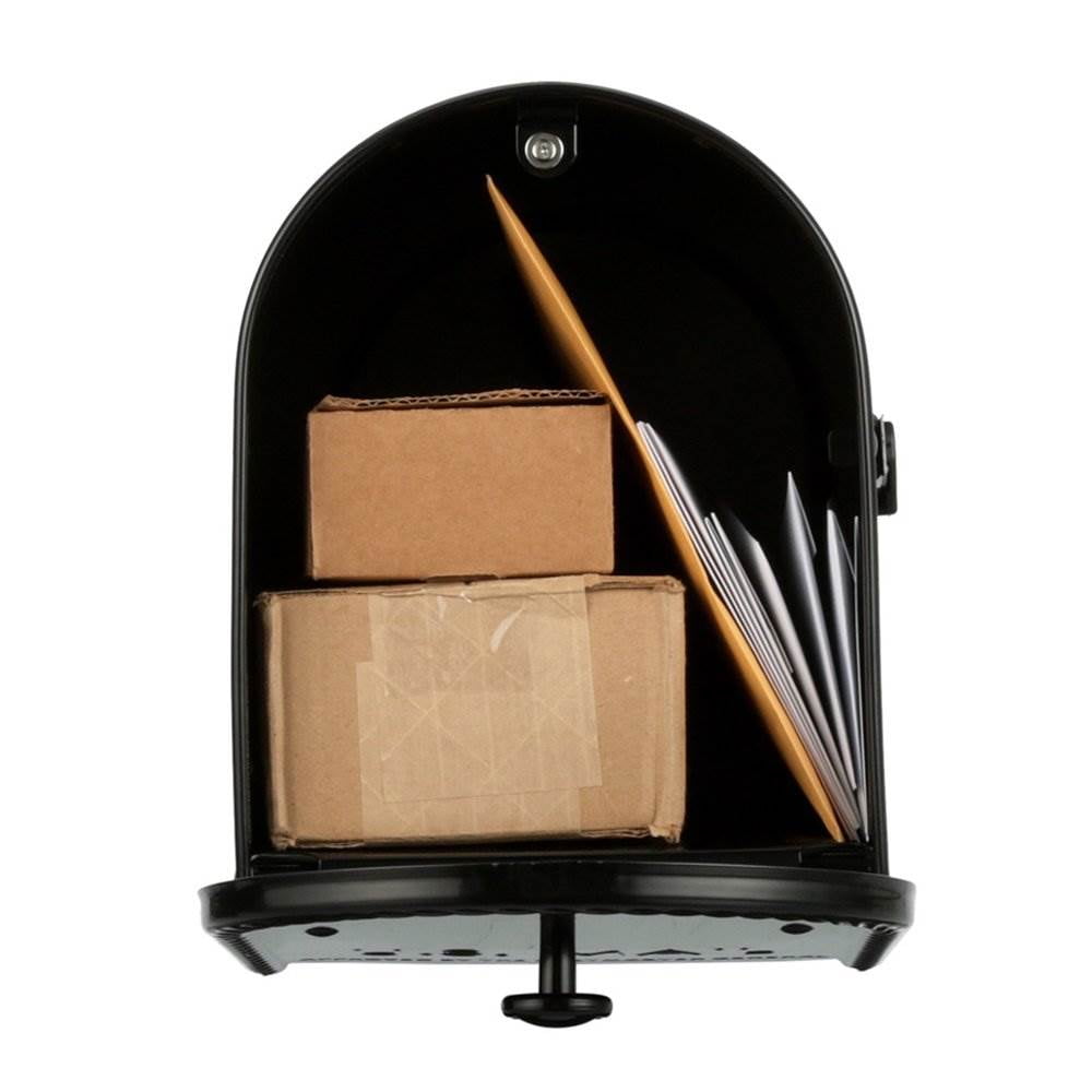 Gibraltar Mailboxes Edwards Large, Steel, Post Mount Mailbox, Black, EM160B00