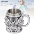 thumbnail image 3 of Taza de Acero Motoros inoxidables, V8 Y V6 3D Motor Taza de Café Creativo Personalizado de Acero inoxidable con asa aislante para los entusiastas del Automóvil, Padre, 3 of 7