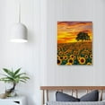 thumbnail image 4 of Nawypu  Large Canvas Wall Art Field of Blooming Sunflowers Posters Prints Sunset Landscape Pictures Modern Home Decor Stretched and Framed Ready to Hang, 4 of 5