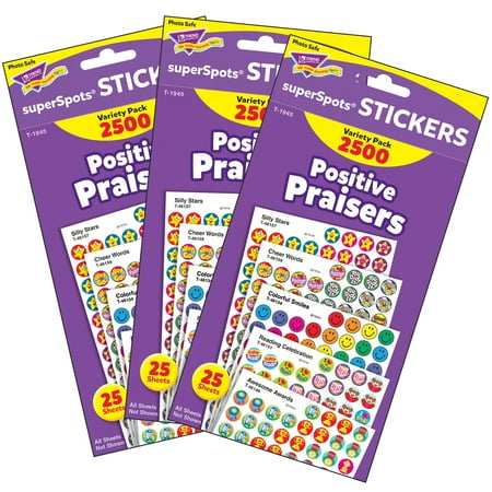 UPC: 0194629031719 | TREND Positive Praisers superSpots Stickers Variety Pack 2500 Per Pack 3 Packs