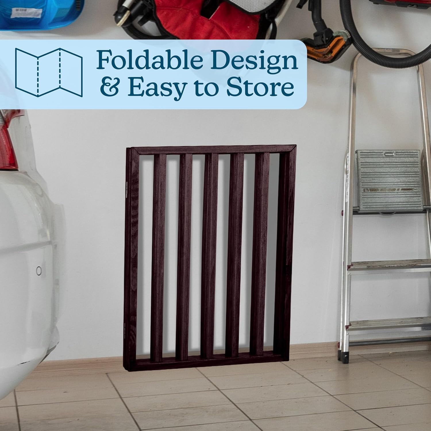 4-Panel Indoor Foldable Pet Fence for Stairs, Hallways, or Doorways - 72x24-Inch Retractable Freestanding Dog Gate