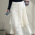 thumbnail image 6 of Women Korean Eyelash Lace Layering Long Skirt Hip Scarf with Tie Up Vintage Flower Lace Hip Covering Apron Skirts, 6 of 9