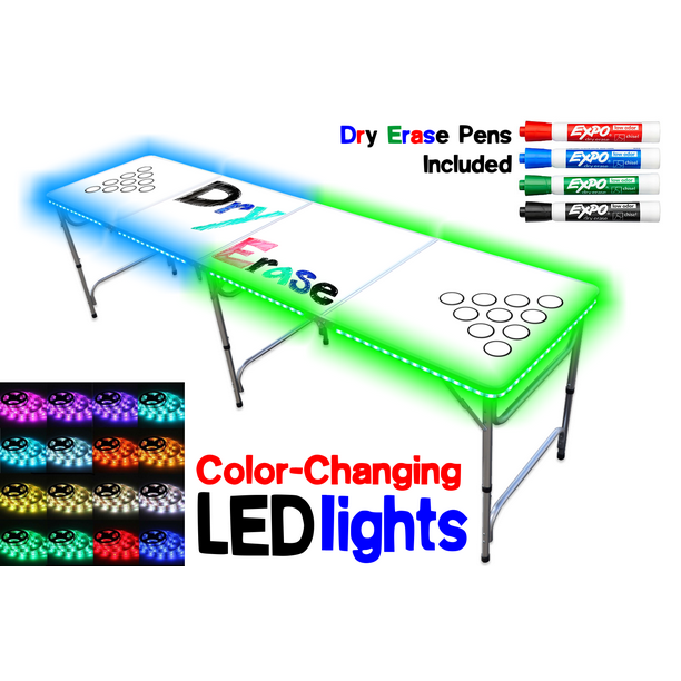 8Foot Professional Beer Pong Table w/ Cup Holes & LED Glow Lights