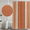 thumbnail image 5 of Small Stall Shower Curtain 36x78 Inch Narrow Half Size Vintage Burnt Orange Striped Bath Curtains Bathroom Decor, Farmhouse Modern Stripes Boho Waterproof Fabric Shower Curtain Set with Hooks 36 Inch, 5 of 7