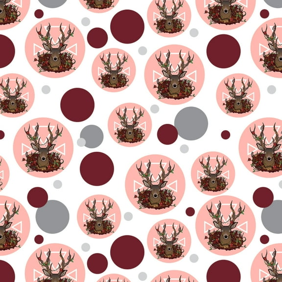Deer Head Floral Premium Gift Wrap Wrapping Paper Roll