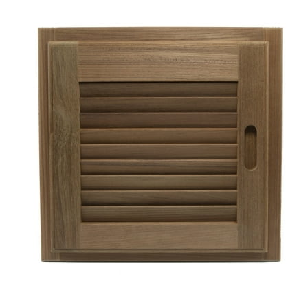 Whitecap 60723 Teak Louvered Door and Frame - 15" x 15", Left Hand Opening