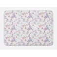 thumbnail image 1 of Romantic Bath Mat, Vintage European Paris Eiffel Tower with Flowers Floral Swirls Art, Non-Slip Plush Mat Bathroom Kitchen Laundry Room Decor, 29.5 X 17.5 Inches, Pale Blue Pink and White, Ambesonne, 1 of 2