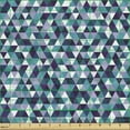 thumbnail image 2 of Ambesonne Geometric Fabric by the Yard Upholstery, Mosaic Triangles Pattern, 5 Yards, Dark Lavender Sea Blue, 2 of 5