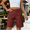 Wine, variant on CYRBOKO Women's Summer Cargo Shorts, Casual Holiday Elastic Waist Relaxed Bermuda Shorts with Pockets Khaki Size XL