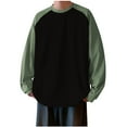thumbnail image 1 of cfhntfmh Plus Size Sweatshirt for Men Casual Long Sleeve Oversized Tops Soft Round Neck Color Block Pullover Shirts, 1 of 6