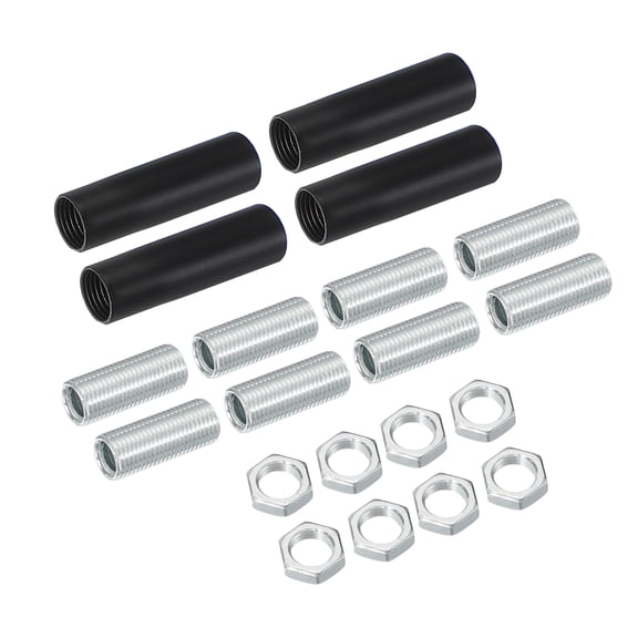 Uxcell Lighting Fixture Downrods, Threaded Extension Rod Lamp Rod Light Fixture Part in Electroplated Iron for Pendant Light Island Lighting Chandelier Indoor 4 [{"7215":1.600,"7217":"in"}] ["Black"]