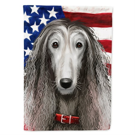 Afghan Hound American Flag Flag Canvas House Size