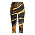 thumbnail image 4 of Mnuaqn Capri Leggings for Women Plus Size Tummy Control Knee Length No Pockets High Waisted Yoga Workout Tights (S, Gold), 4 of 5