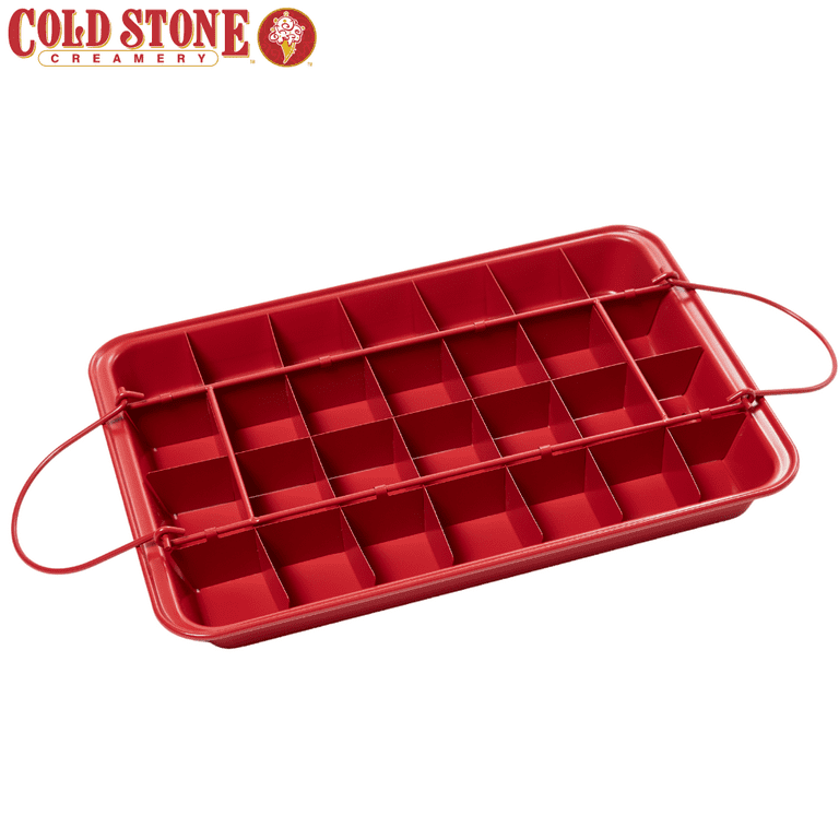 Cold Stone Creamery Brownie Baking Pan with Detachable Dividers Non Stick Brownie  Pan Red 13 x 9 inches 