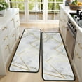 thumbnail image 4 of Kitchen Rugs Sets Of 2,White Gold Marble Pattern Anti Fatigue Kitchen Mat Rugs Non Slip Washable,Decorative Kitchen Floor Mats for Kitchen,Sink,Laundry,17"x47"+17"x47", 4 of 5