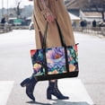 thumbnail image 4 of FORMRS Canvas Laptop Tote Bag for Women with 15.6" Computer Compartments Shoulder Handbag, Puprle Ethereal Floral Harmony, 4 of 7
