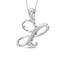 thumbnail image 4 of JewelersClub Accent White Diamond Initial Letter Pendant Necklace for Women | Customizable Sterling Silver X Alphabet Monogram Necklaces for Girls |Cursive Letters | Personalized Jewelry Gift for Her, 4 of 5