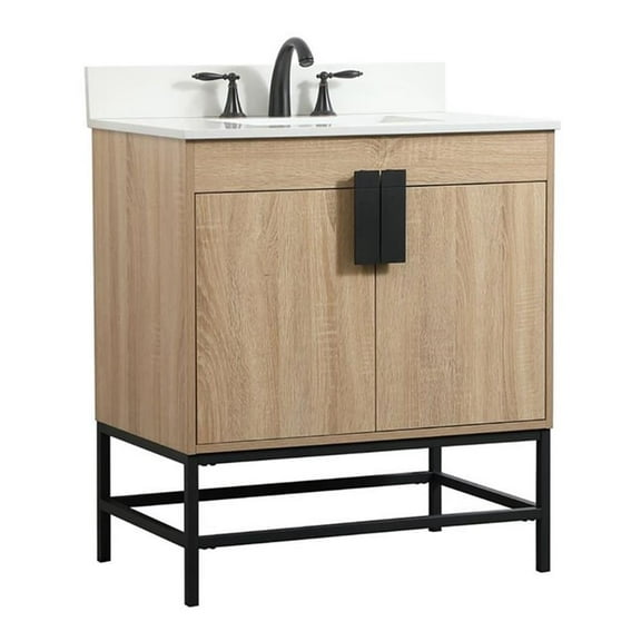 Elegant Decor Eugene 30" Single Bathroom Vanity with Backsplash in Mango Wood