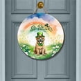 thumbnail image 2 of Happy St. Patrick’s Day Mastiff with Green Hat Shamrocks Rainbow Round Wood Sign Mastiffs Dog Lover Gifts Idea Hanging Wall Home Decor - 03007, 2 of 5