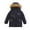Navy, variant on KAUOD Boys Cargo Puffer Parka Coats Winter Waterproof Faux-F𝐮r Hood Ski Jackets Kids Toddler Padded Warm Windproof Outwear