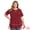 Burgundy, variant on DARING DIVA Women's Plus Crew Neck Short Sleeve Loose Knit Blouse Tops 1X Burgundy