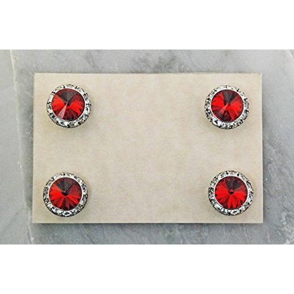 Finishing Touch Magnetic Tack Pin - Light Siam Red Stone - Silver Finish