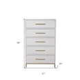 thumbnail image 3 of 30" White Solid Wood Five Drawer Chest, 3 of 6