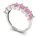 thumbnail image 2 of 1.75 ctw Wedding Band for Women - 18K White Gold Simulated Pink Diamond Stackable Eternity Ring, 2 of 6
