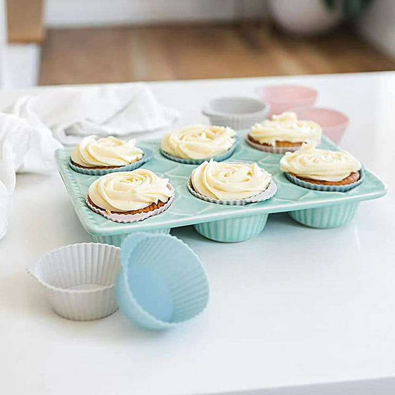 12 Packs, Reusable Silicone Muffin Cups and Cupcake Molds - Baking Tools  for Perfectly Shaped Muffins and Cupcakes - Kitchen Gadgets and Accessories  for Home Bakers