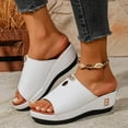 thumbnail image 2 of IUJSOY Womens Sandals Peep Toe Fashion Wedges Heels Platform Slip on Shoes Casual Summer Dress Shoes, 2 of 9
