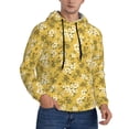 thumbnail image 2 of Pofeuu Flower Print Mens Casual Hooded Collar Drawstring Hoodies Pullover Sweatshirts Casual Long Sleeve Shirts-Large, 2 of 7