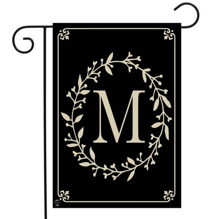 Garden Flag Letter - Briarwood Lane Classic Monogram Letter M Garden Flag Everyday 12.5